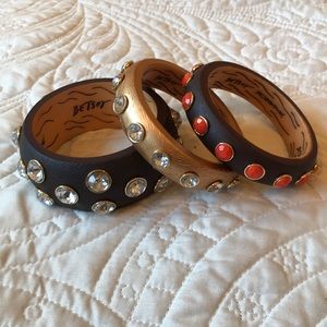 Betsey Johnson Bangle Bracelet Set (3)